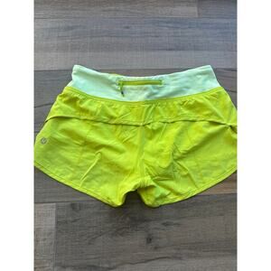 Lululemon Run Speed Short Neon Yellow Split Pea Size 4